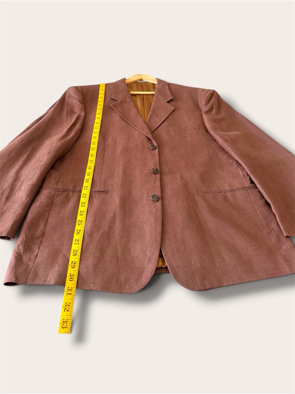 Vintage Hannibal 100% Linen Brown Blazer Jacket 44R Made in Canada - Picture 4 of 10